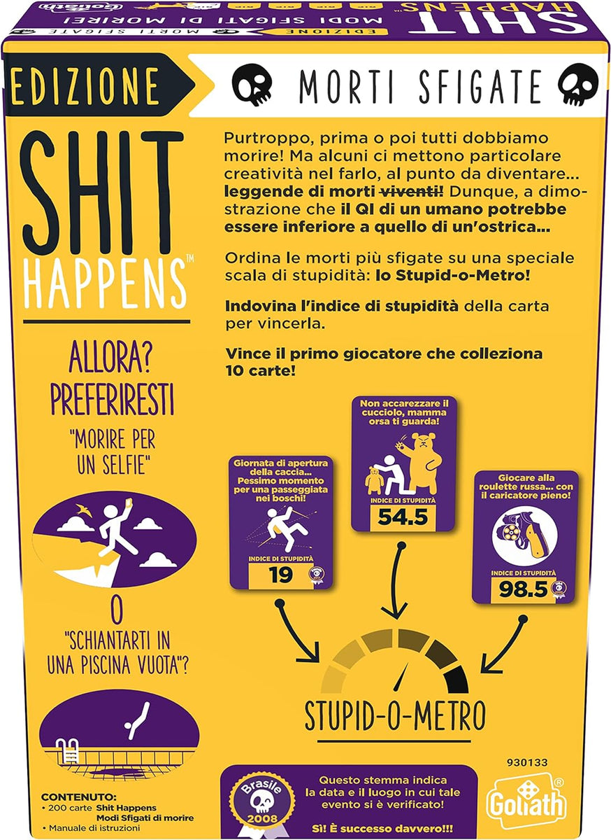 Shit Happens Gioco Di Carte Per Adulti, Dai 18 Anni, 2+ Giocatori, Classifica Situazioni Da 1 A 100