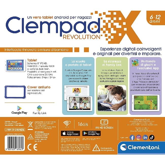 Clementoni X Revolution, Bambini-Tablet clempad 6-12 Anni, 8, Android – Di  Maio Giocattoli