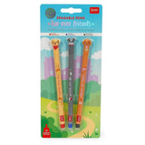 Legami - Set di 3 Penne Gel Cancellabili Fur-ever Friends Punta 0,7 mm