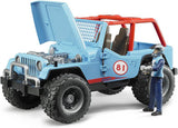 bruder 02541 - Jeep Cross Country Racer blu con racer