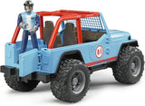 bruder 02541 - Jeep Cross Country Racer blu con racer