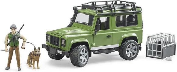 Stazione Bruder LR Defender con ranger e cane