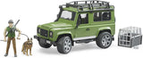 Stazione Bruder LR Defender con ranger e cane