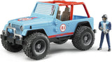 bruder 02541 - Jeep Cross Country Racer blu con racer