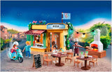 Playmobil City Life 70336, Pizzeria con tavoli all'aperto, Con effetti luminosi