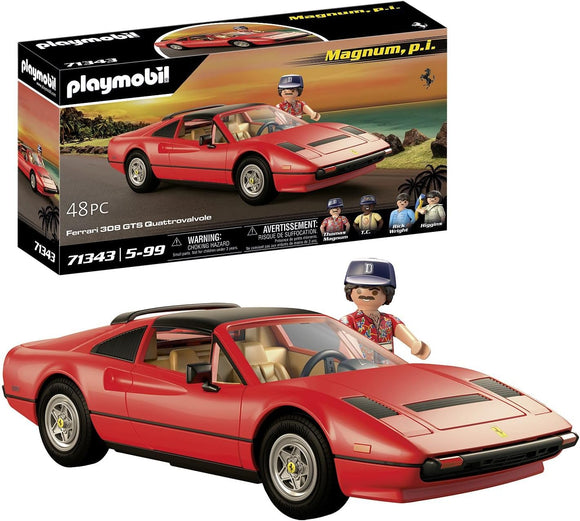 PLAYMOBIL Famous Cars 71343 Magnum, P.I. Ferrari 308 GTS Quattrovalvole, Pezzo da Collezione