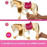 Barbie - Tornado, cavallo interattivo con luci, musica e accessori, balla e nitrisce