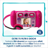 VTech Kidizoom Duo DX Rosa, Macchina Fotografica per Bambini con +75 Filtri, Foto e Video