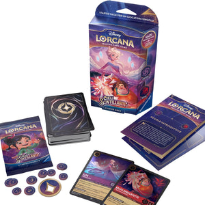 Ravensburger - Disney Lorcana TCG: Cieli Scintillanti, Starter Deck Ametista & Rubino 60 Carte