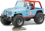 bruder 02541 - Jeep Cross Country Racer blu con racer