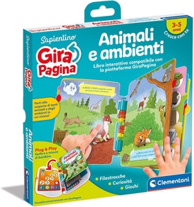 Clementoni - 16643 - Sapientino - Girapagina, Animali E Ambienti - Libro Educativo Ed Interattivo