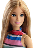 Barbie - Bambola Barbie con Body a Righe Colorate e Gonna di Jeans - Di Maio Giocattoli