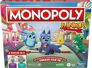 Monopoly Junior gioco da tavolo, tabellone fronte-retro