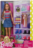 Barbie - Bambola Barbie con Body a Righe Colorate e Gonna di Jeans - Di Maio Giocattoli
