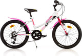 Dino Bikes Bicicletta bambina 20 pollici bianca e rosa - Di Maio Giocattoli
