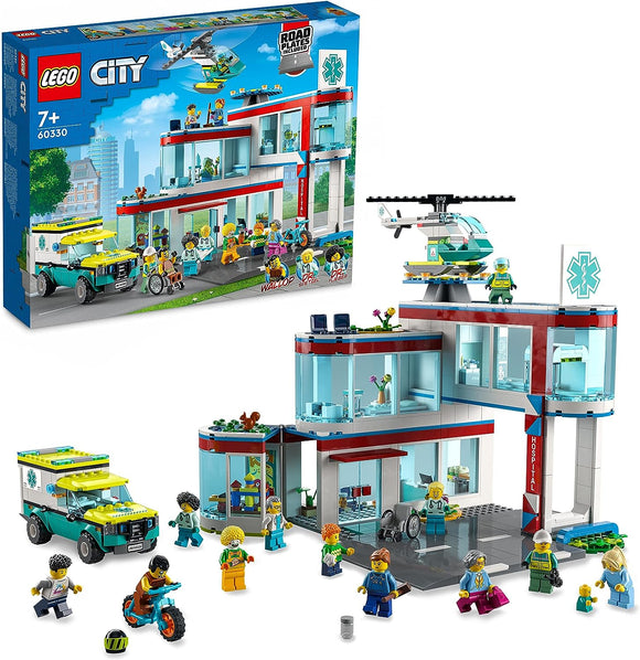 LEGO 60330 City Ospedale, Set con Autoambulanza