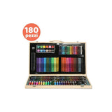 VALIGETTA LEGNO CON COLORI 180 PEZZI SET ARTISTICO