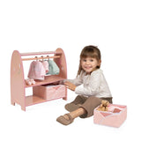 Armadio in legno Montessori per bambole Tulipe con grucce