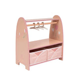 Armadio in legno Montessori per bambole Tulipe con grucce