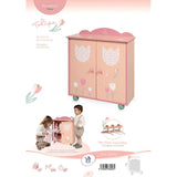 Armadio in legno per bambole Tulipe con grucce