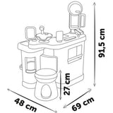 BARBER SHOP NEGOZIO DI BARBIERE CON 19 ACCESSORI E SGABELLO