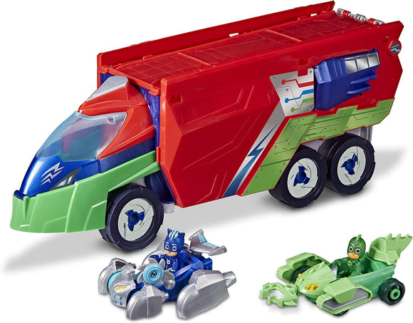 PJ Masks PJ Launching Seeker Preschool Toy, Transforming Vehicle Playset with 2 Cars, 2 Action Figures