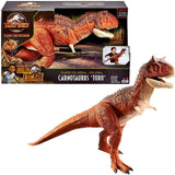 Jurassic World- Dinosauro Carnotauro Toro Super Colossale da 91 cm con Apertura sulla Pancia, Mastica e Divora - Mattel