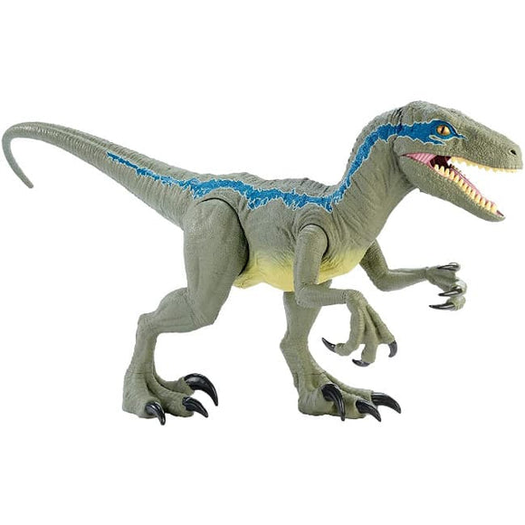 Jurassic World - Dino Rivals Velociraptor Blu Dinosauro Articolato Da 93 Cm - Mattel