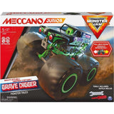 Meccano Junior, kit di costruzione veicolo Grave Digger Monster Jam, con motore a retrocarica