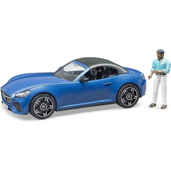 Bruder Modellino Auto Vacanze Roadster Blu con Pilota