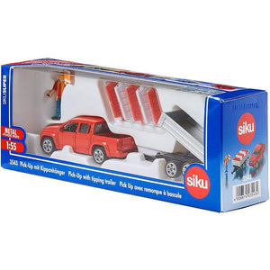 Siku 3543 - Pick-up Amarok VW con rimorchio ribaltabile in scala 1:55