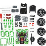 Meccano Junior, kit di costruzione veicolo Grave Digger Monster Jam, con motore a retrocarica