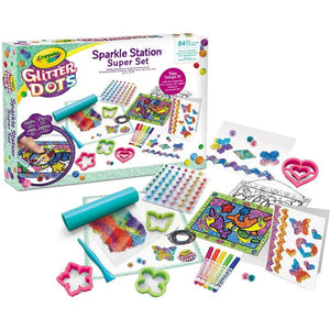 CRAYOLA Dots, Sparkle Station Super Set, per Creare Scintillanti Decorazioni con Il Glitter Modellabile